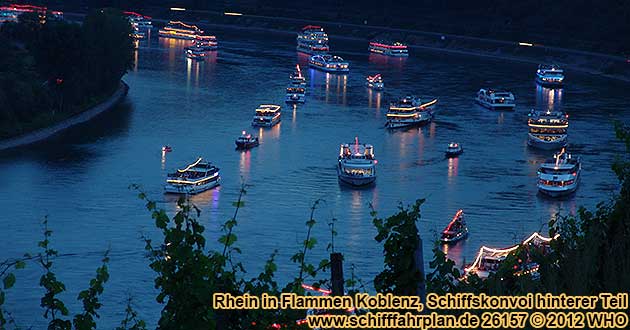 Schiffskonvoi Rhein in Flammen Koblenz